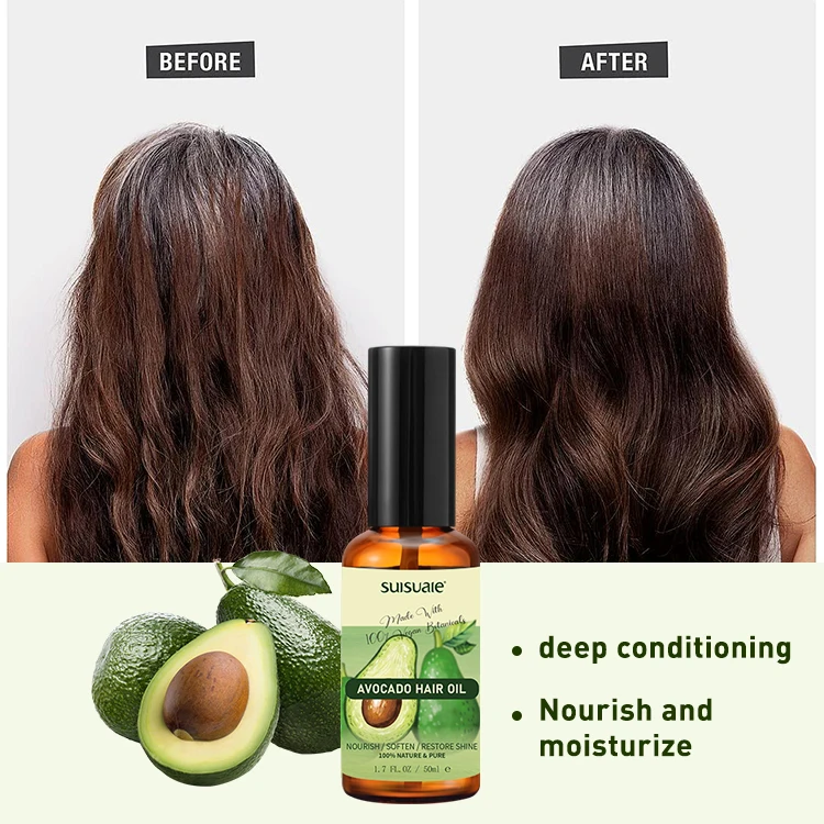 Factory Direct Sales Custom Logo Private Label Oganic Shea Butter Serum Nourishes And Softens Hair Essential Avocado Oil