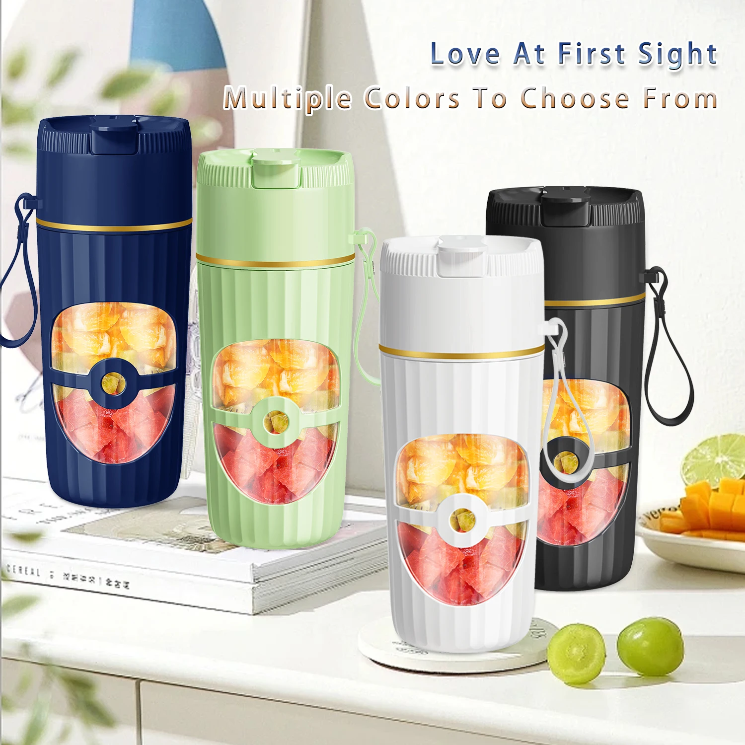 Wholesale Electric Fruit Orange Smoothies Juicer Extractor Machine Mini Handheld Portable USB Wireless Citrus Blender And Juicer