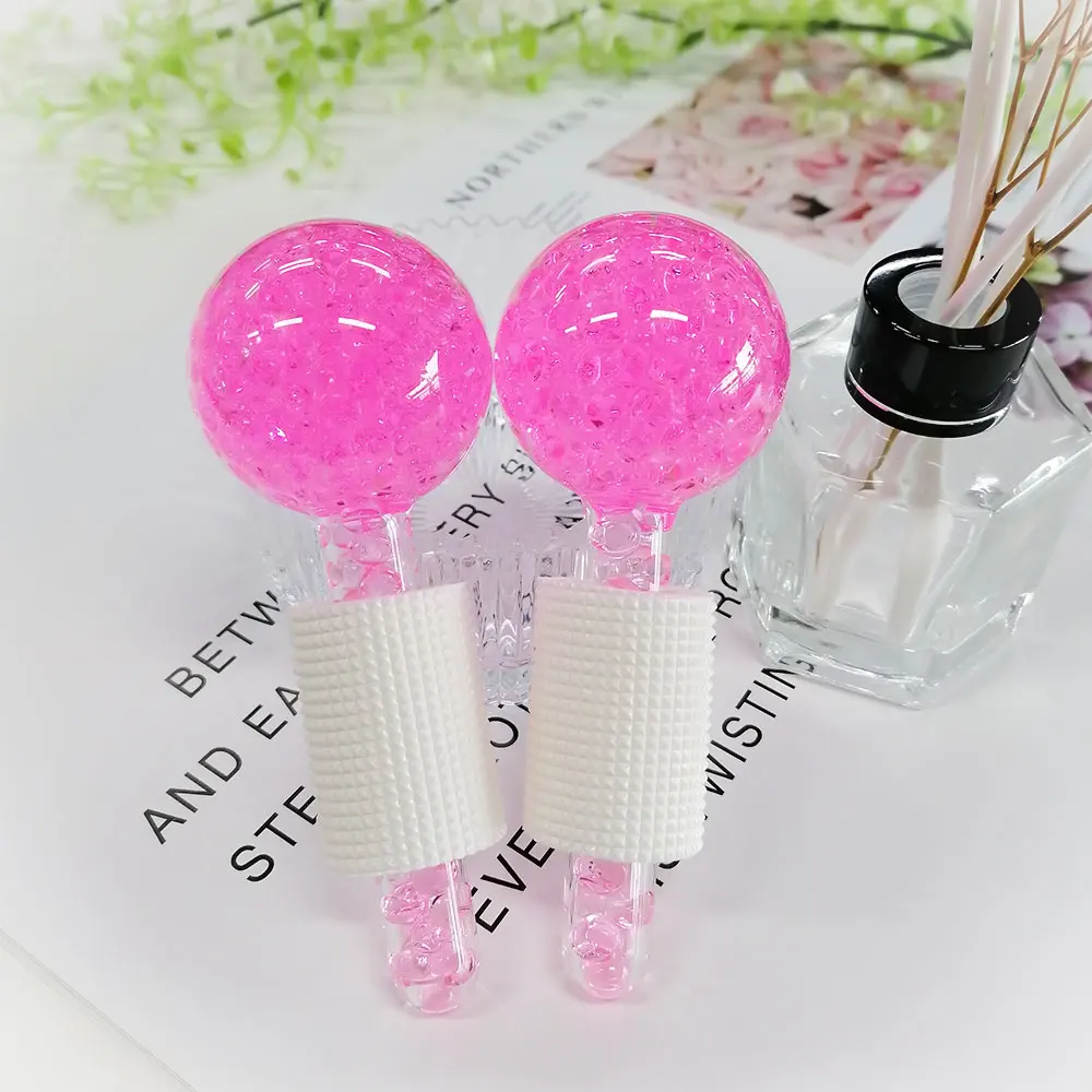 New product logo custom cold hot compress big facial massager tighten skin face ice globes with glitters