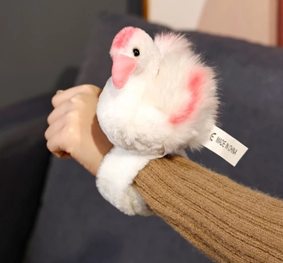 Simulated flamingo snap circle plush toy for kids