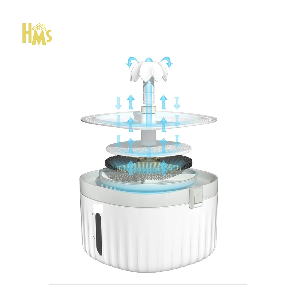  Водяной фонтан HMS Travel Go Out автоматическая помпа с 2 л светодиодами Usb для домашних животных кошек собак автоматическое