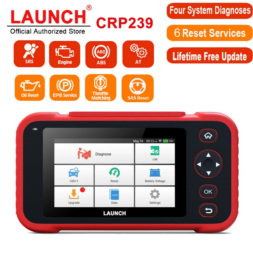 Upgrade Version LAUNCH CRP239 CRP129 OBD2 Scanner Tool Android Based 4 System Diagnoses Device for Small Shops and DIYers