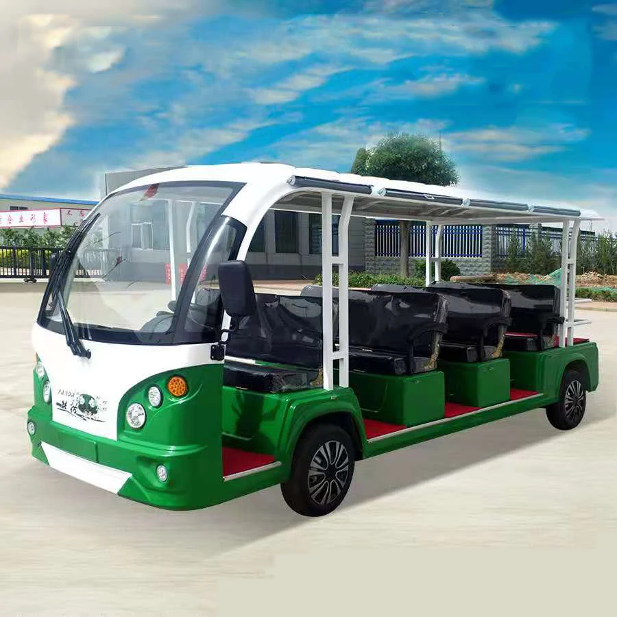 12 Seater Open Type Electric Tourist Car Sightseeing Passenger Bus for sale