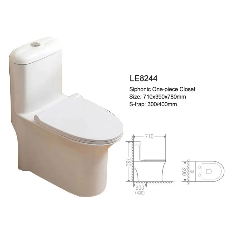 Sanitary Ware High Quality classic toilet Ceramic One Piece siphon S-trap300mm Marine Man Toilet Bowl