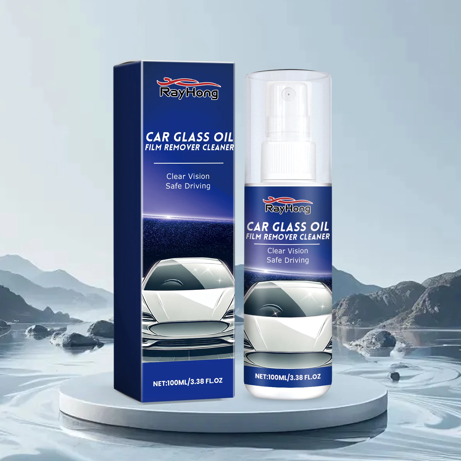 Rayhong Windshield Washer Cleaner Eco-friendly Liquid Windshield Cleaner Clear Vision Oil Film Glass Cleaner