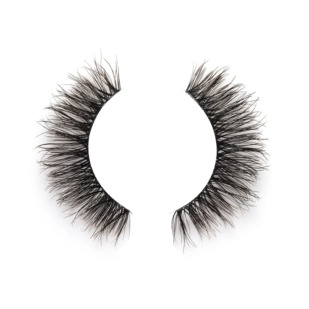 Custom packaging Strip lashes 100% HandMade 3D faux mink eyelashes hollow middle area eyelashes lighter faux lashes