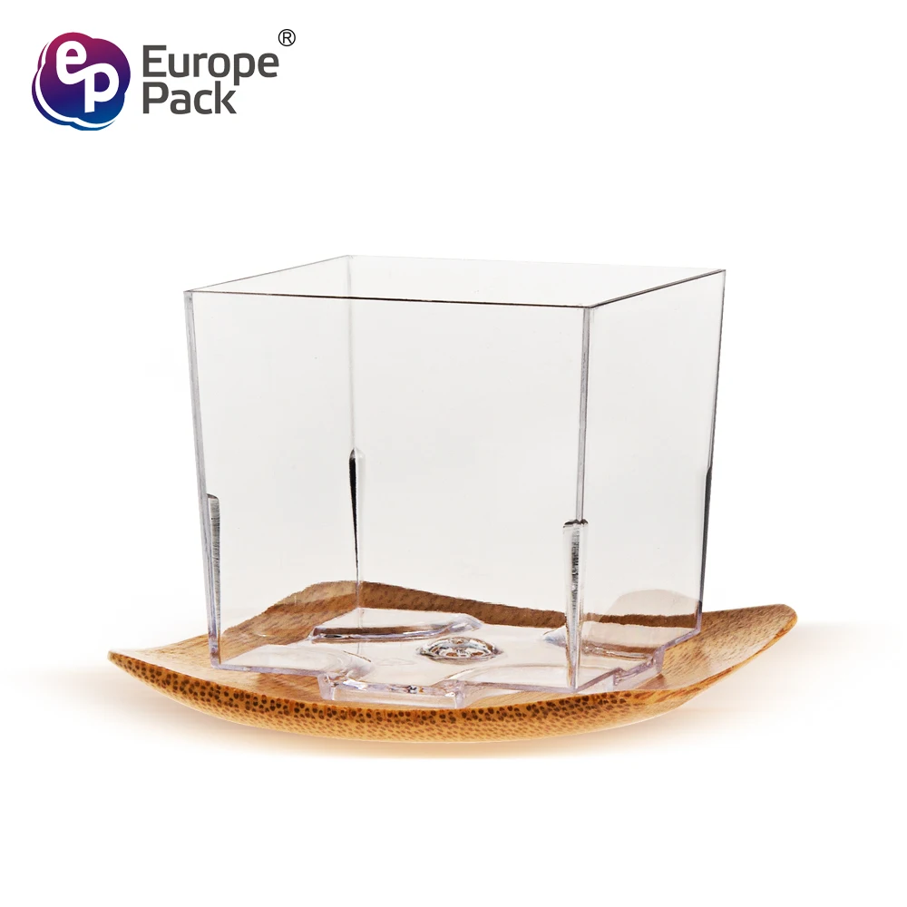 High quality mini disposable dessert square plastic cups with 60ml capacity