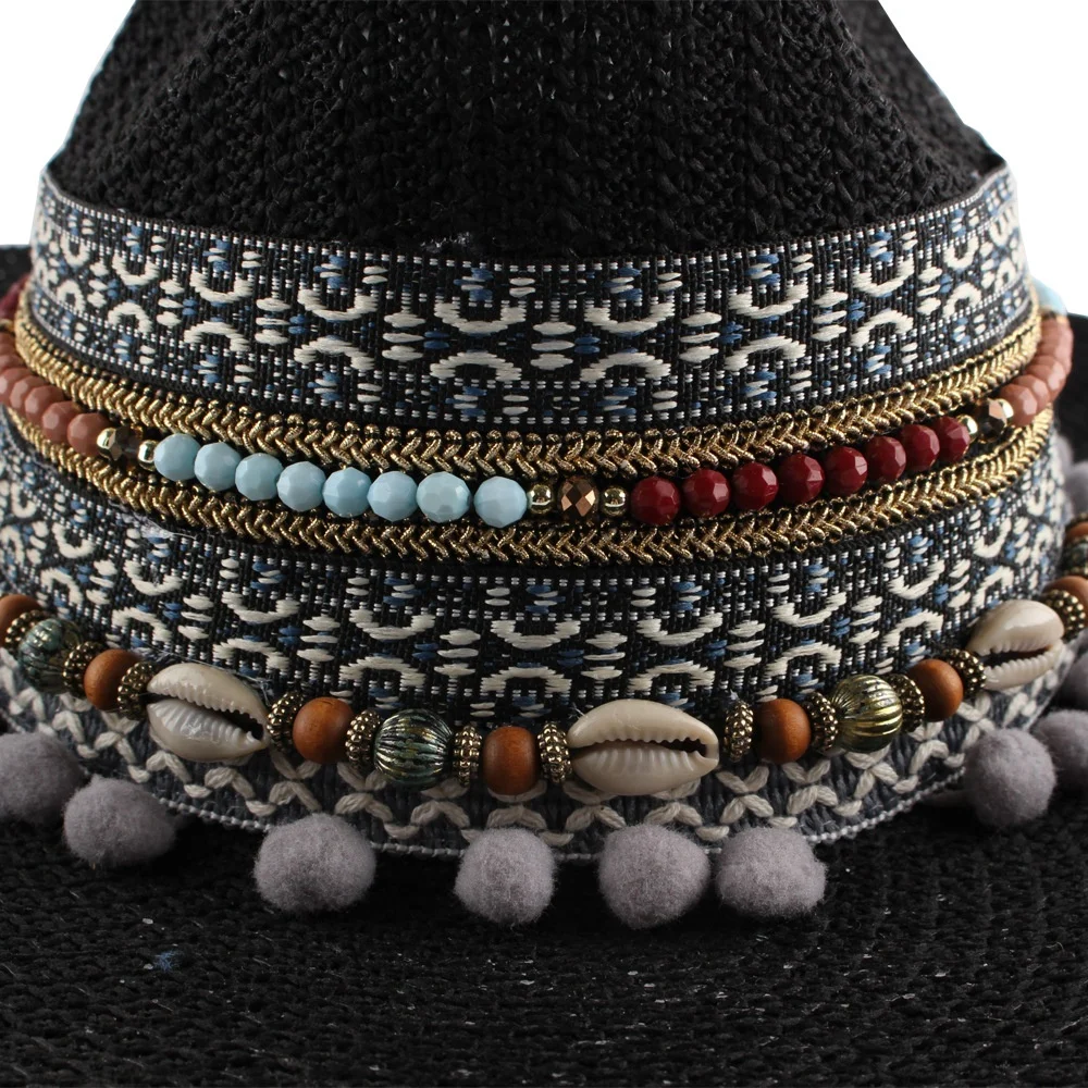 Летняя ковбойская шляпа в американском стиле в западном стиле, уличная пляжная шляпа от солнца, Солнцезащитная дышащая шляпа для женщин