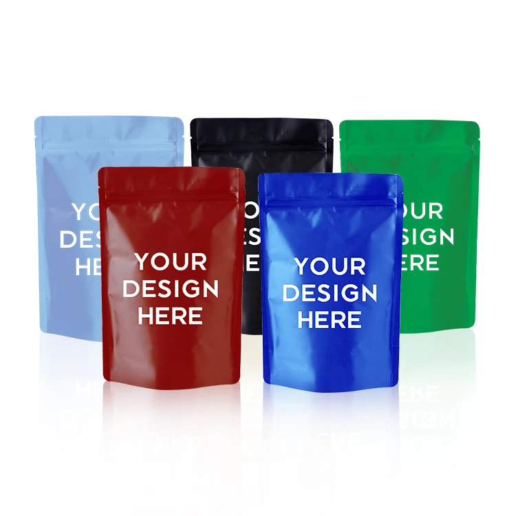 Food Packaging Bags Plastic Standup Pouches Resealable Doypack Smell Proof Mylar Aluminum Foil Snack Candy Nut Bag With Zipper