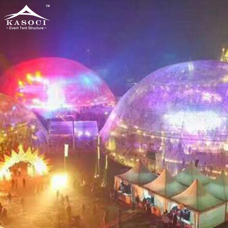 Guangzhou tent factory geodesic dome tent with glass door