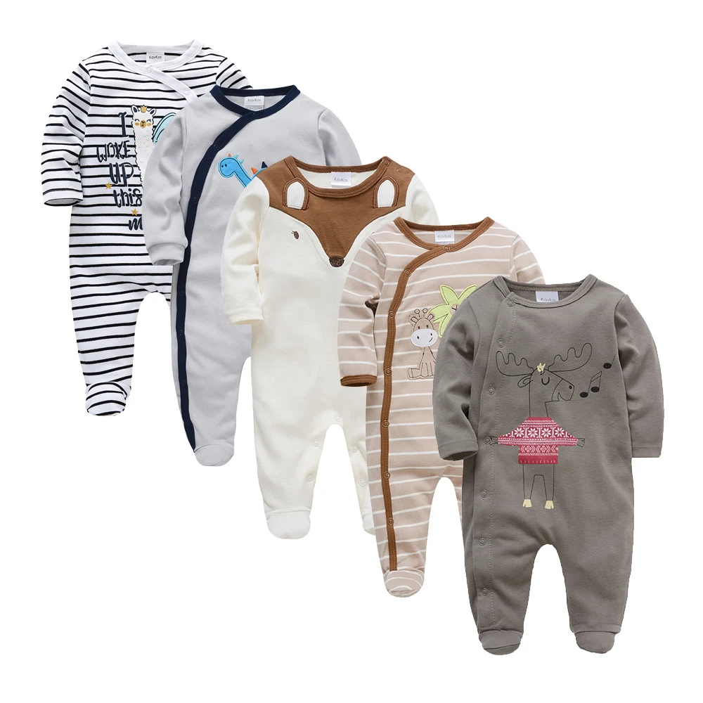 Online Custom Printing Winter Pajamas Baby Girl Rompers Dress