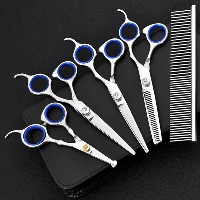 Набор профессиональных ножниц для груминга домашних животных, триммер для собак из нержавеющей стали, прямые ножницы