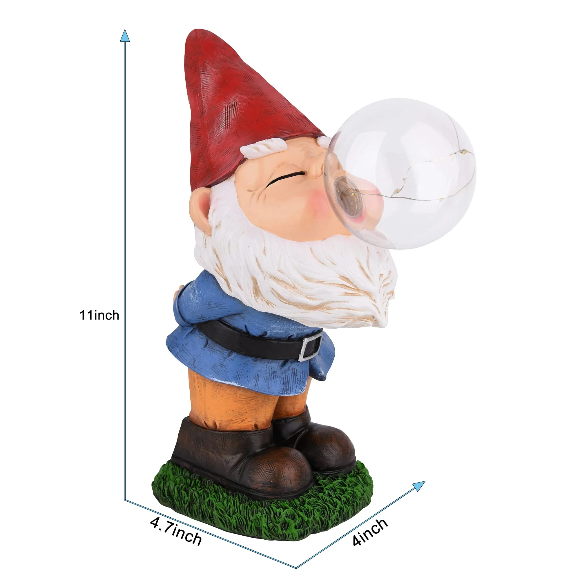 Wholesale  hot selling Garden decor waterproof  Gnomes Garden Decorations Funny Statues with solar light