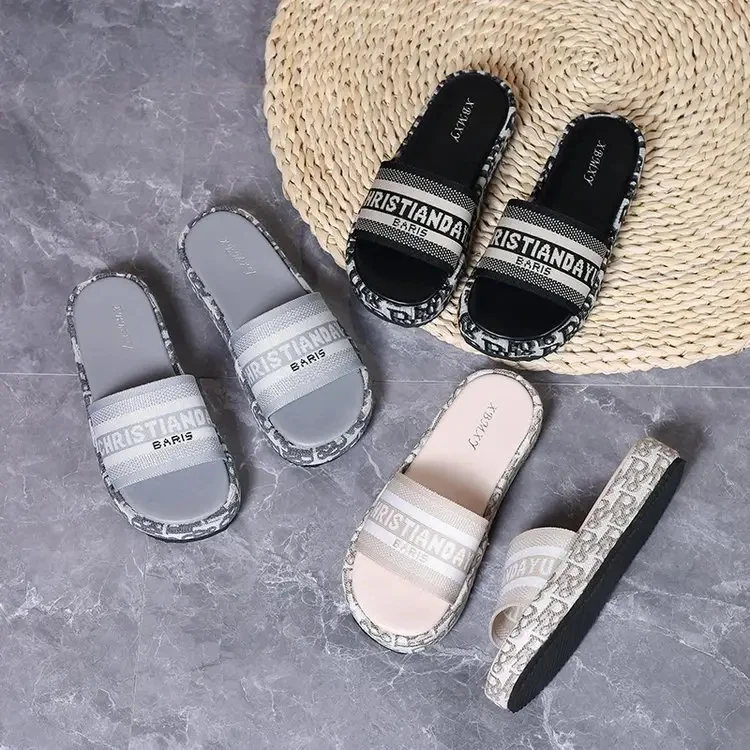 2024 Summer New Sponge Cake Thick Bottom Slides Slipper For Women New-design-rubber-slippers