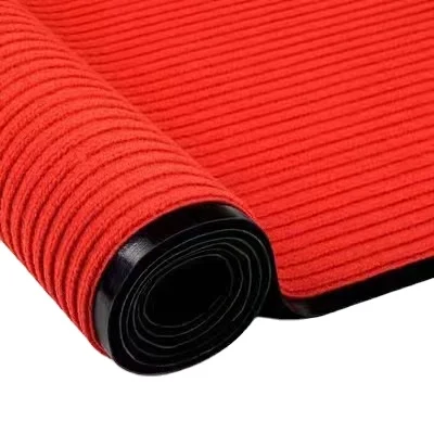 Entrance Door Mats Double Ribbed Plain PP Striped Entrance Outdoor Pvc Floor Embossed Designs Non-Slip Dust Clean Polyester Mats