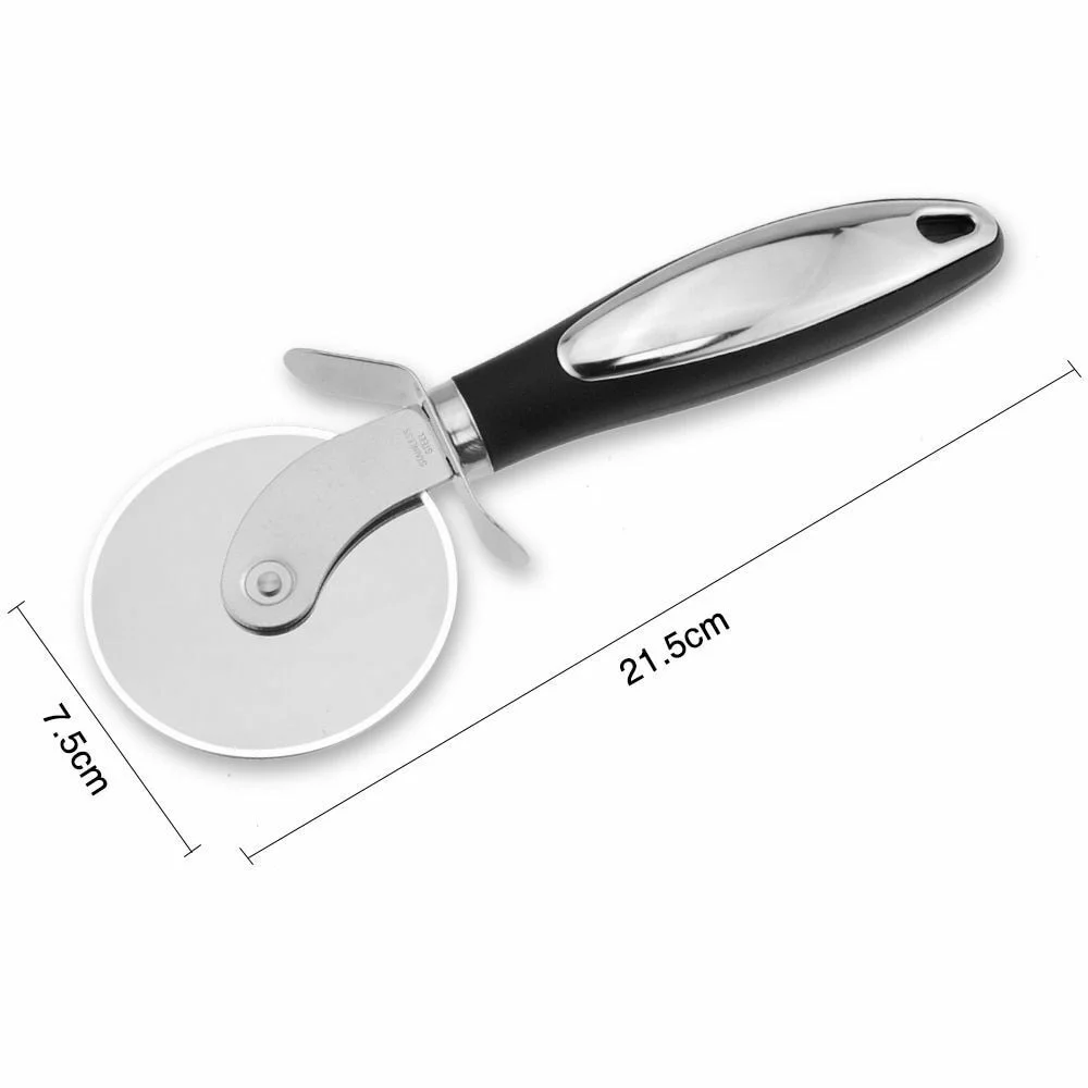 Built-in Protective Guard Pizza Cutter Wheel With Non Slip Ergonomic Handle
