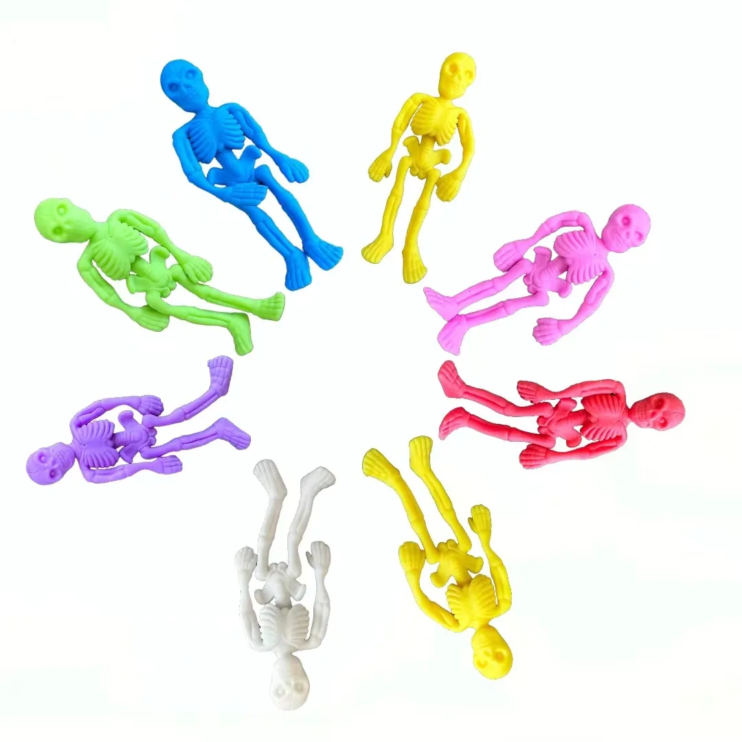 Factory Wholesale TPR Soft Rubber Toys Human Skeleton  Elastic Telescopic Toys