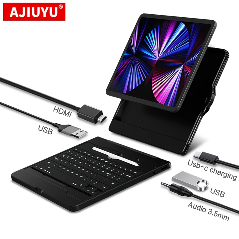  Клавиатура AJIUYU Magic для iPad Pro 11 дюймов 2020 2021 2018 футляр док-станция концентратор USB pro11 планшет с магнитным разделением умный
