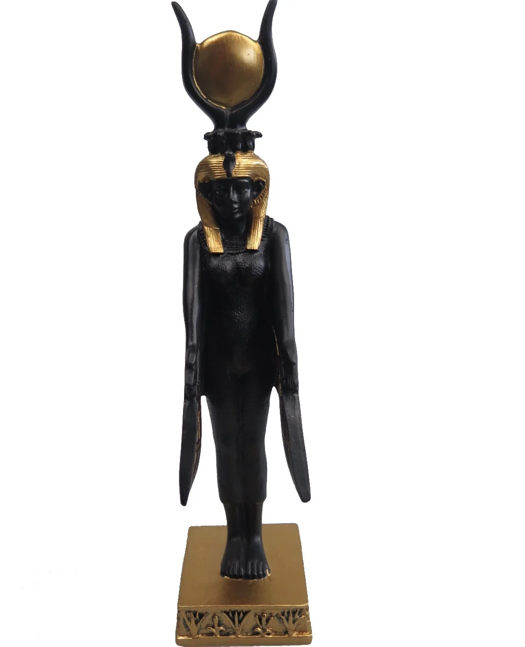 Egyptian Goddess Isis with Open Wings Statue Deity of Motherhood Magic Wisdom and Nature Home Decorative Sculpture