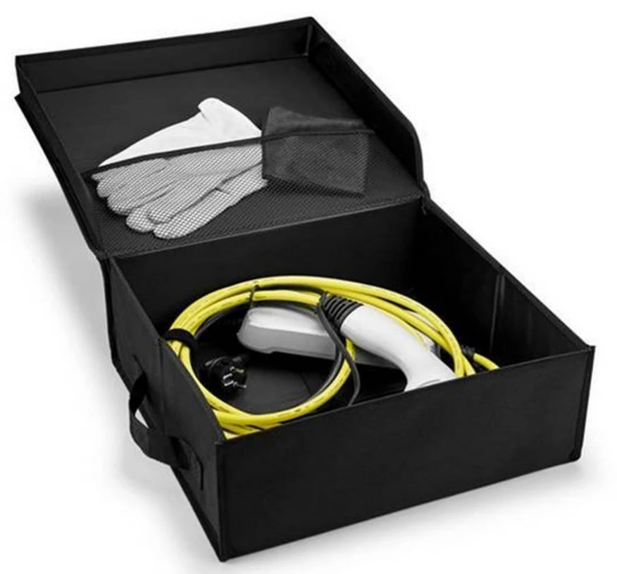 
Square box with lid Lid with open mesh pocket lateral handle Car Trunk Organizer Luxury 40x37cm 