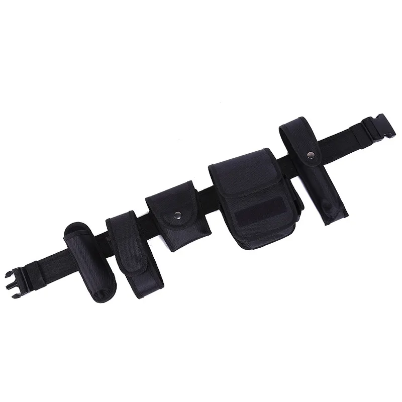 6 in 1 Tactical Utility Belt Tactic Law Enforcement Duty Belts with Accessories Flashlight Baton Pouches