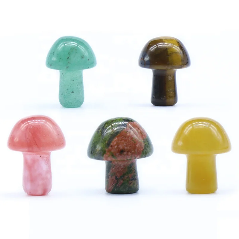 Crystal Stone 20mm  Mini Mushroom DIY Micro Landscape Forest Landscape Garden Flower Pot Decoration Small Mushroom Decoration