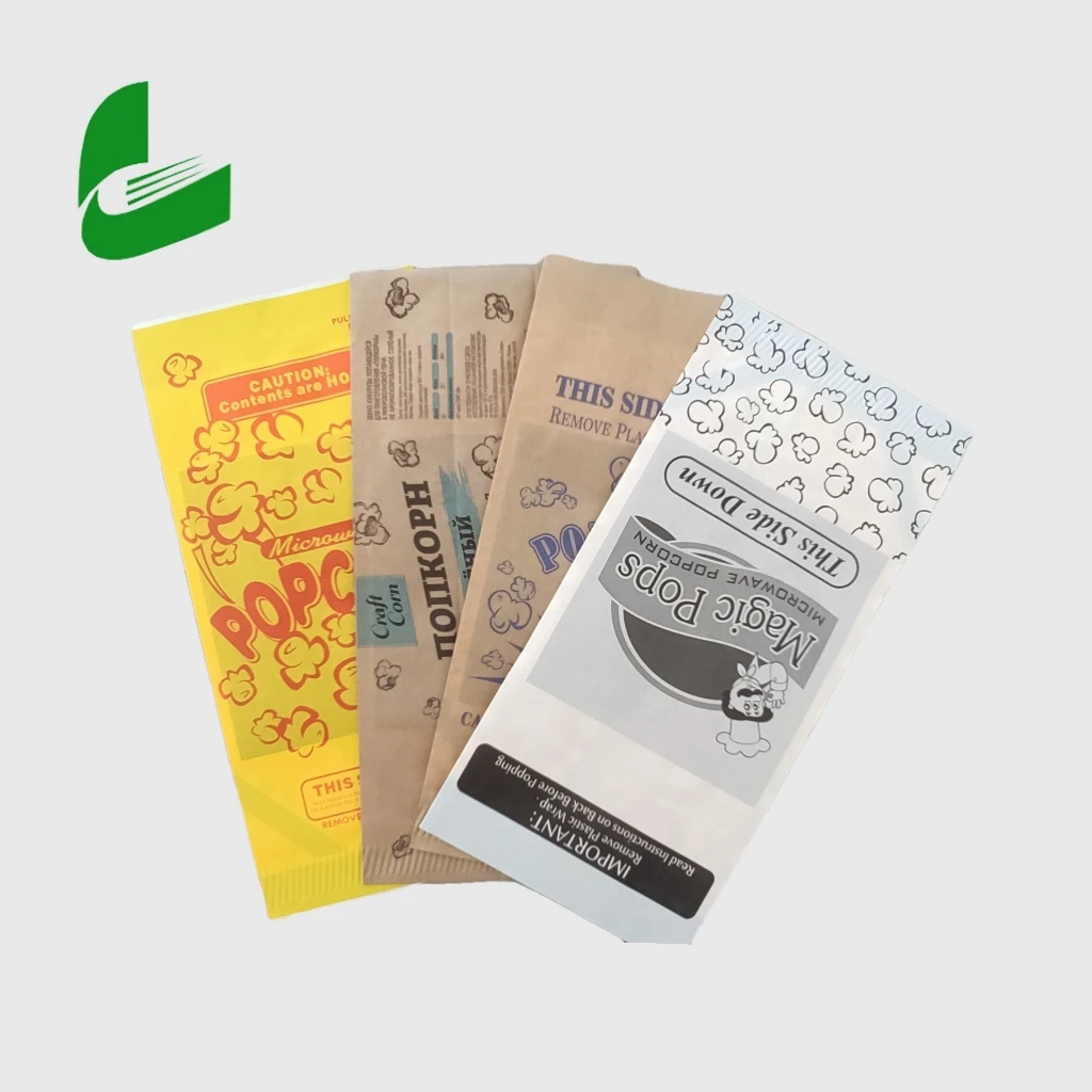 Microwavable Paper bags Grease proof Popcorn Bag Craft Paper Packaging Bags