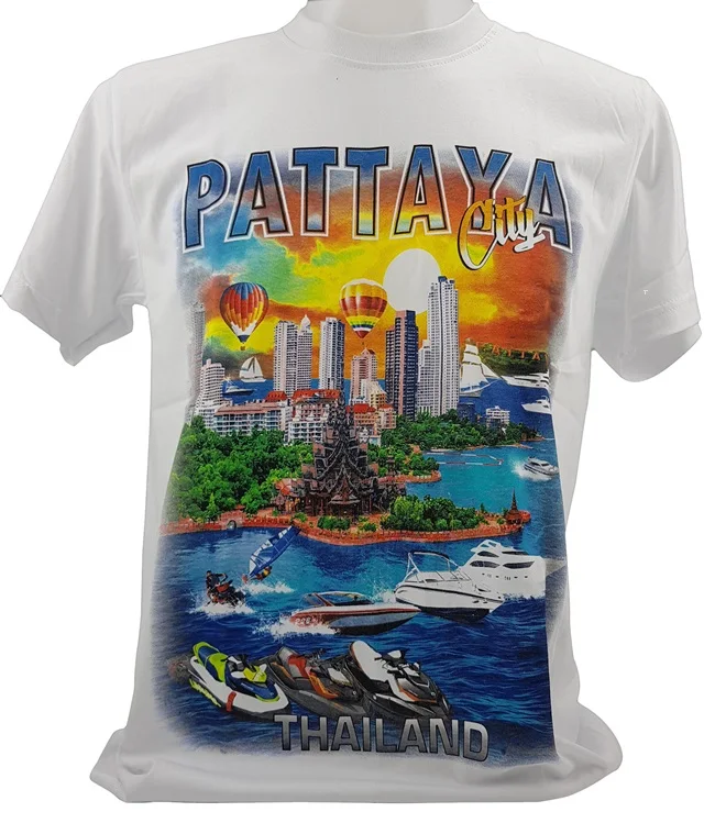 Футболка Pattaya TH L Size 100% хлопок Премиум качество повседневный стиль Оригинальный графический дизайн шелкография на заказ Длинные