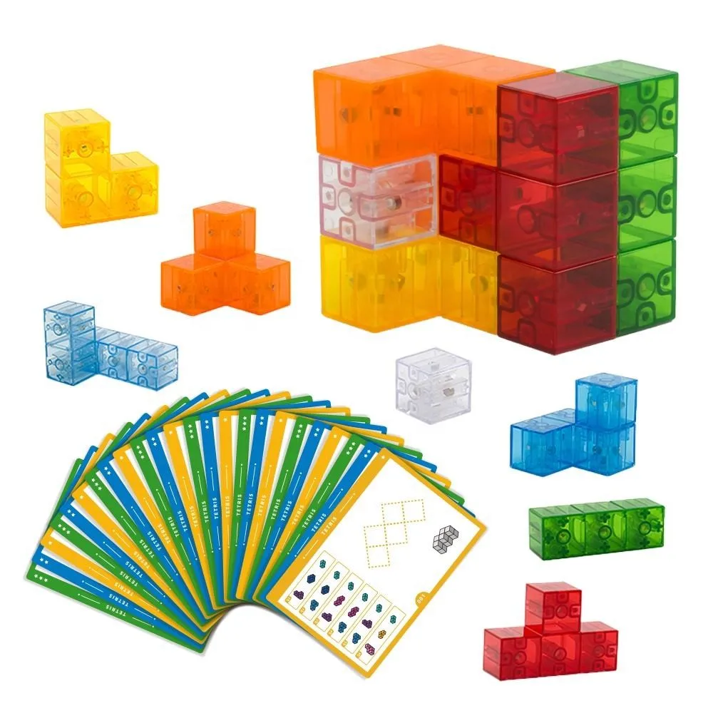 kids early educational game magnet blocks play set colorful plastic magnetic building cubes for children