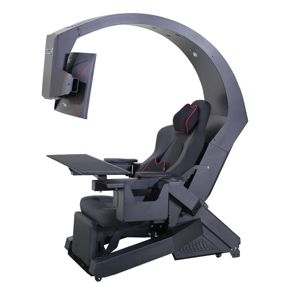 Customize Logo Black Zero Gravity Reclining Workstation Chair Gaming Cockpit Luxury Imperatorworks PC Chair Cockpit