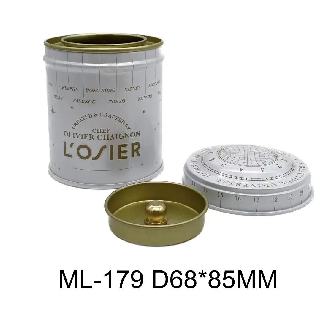 Luxury Tea Tins 250ML/8.5oz Round Candle Tin Coffee Metal Can with Inner Lid Spice Tank