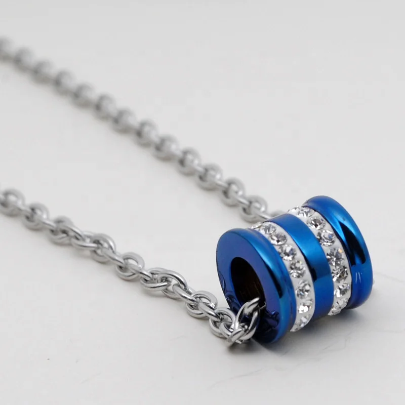 Fashion Jewelry Accessories Titanium Steel Hip Hop Style Cuban Zircon Necklace Pendant Necklace
