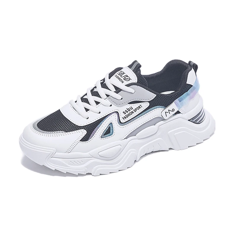 Ladies wholesale PU upper walking style  customize shoe for Summer Trend Light  OEM RB sole hot sell  low MOQ fashion sneaker