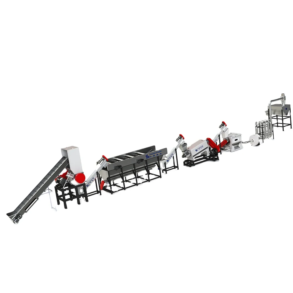 
China most popular PE PP waste plastic film squeeze screw press dryer recycling line 
