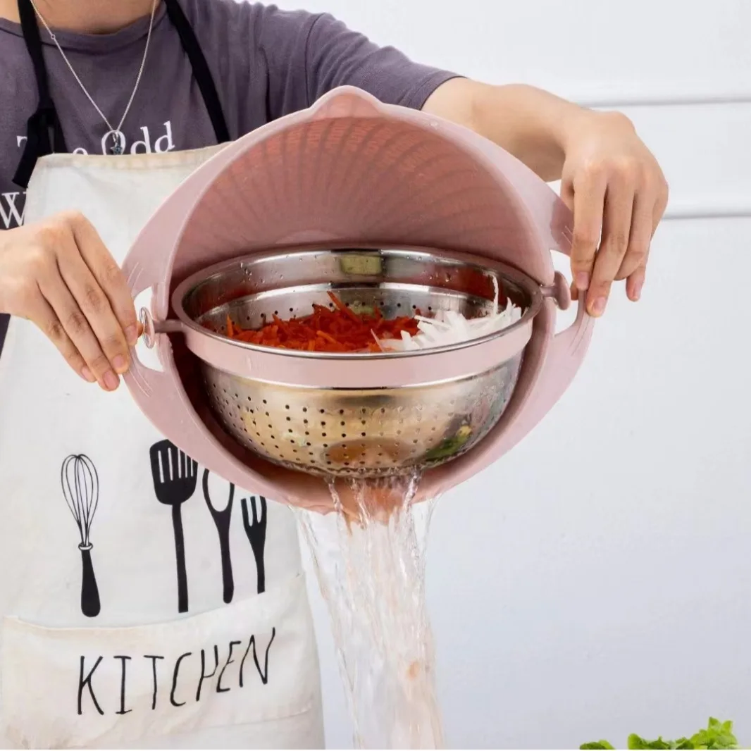 New Strainers for Kitchen 4 in 1 Fruit Cleaner Food Strainers and Colanders