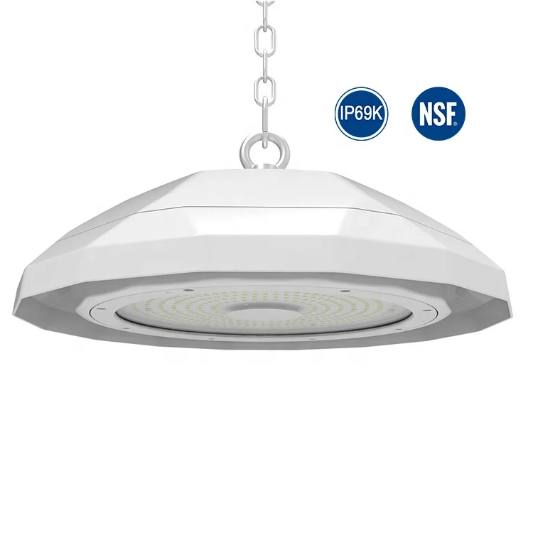 Очиститель высокого давления IP69k, пищевой класс Highbay NSF, сертифицированный промышленный светильник UFO High Bay, светодиодное освещение для пищевой промышленности