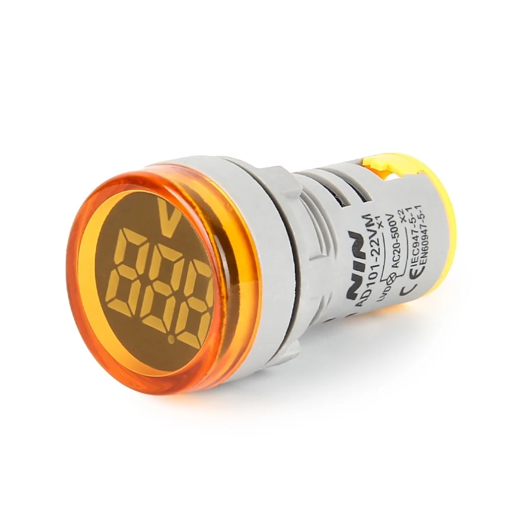 NIN yellow digital panel meter ac voltage digital voltmeter indicator