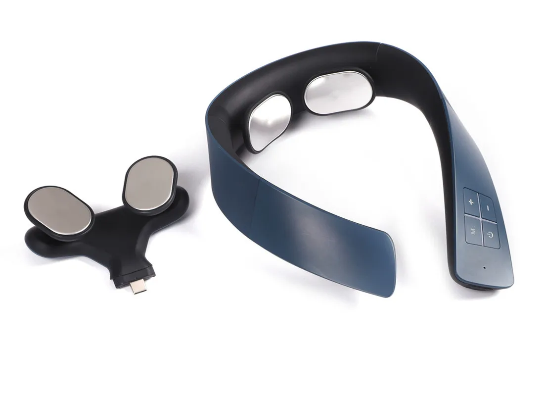 4 heads powerful wireless Mini Electric EMS Neck Massager