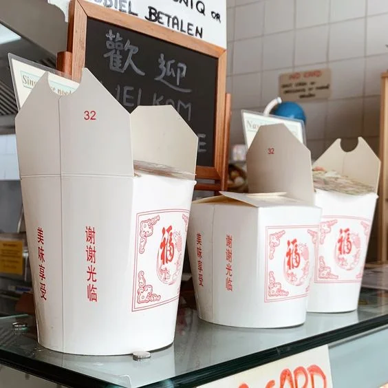 Printed Noodle Box Disposable salad Box Take Away Rice/Chicken Box High Quality Food Paper Packaging