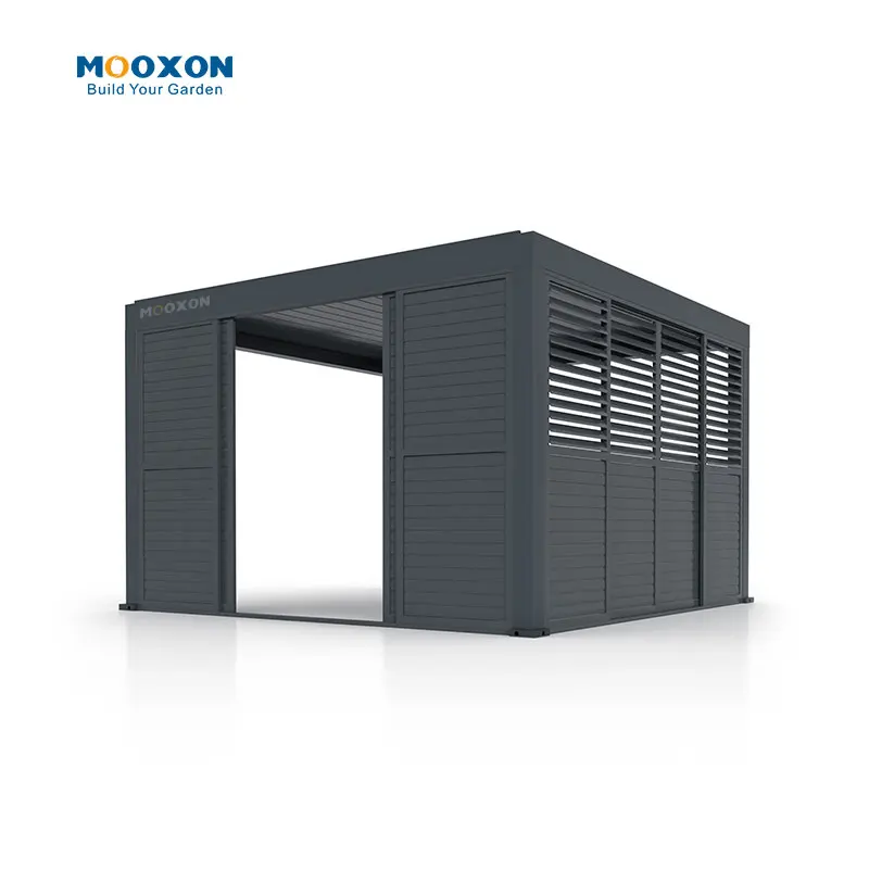 Набор металлических беседок Mooxon Bioclimatic алюминиевая беседка для внутреннего дворика уличное барбекю Жалюзийная крыша сада