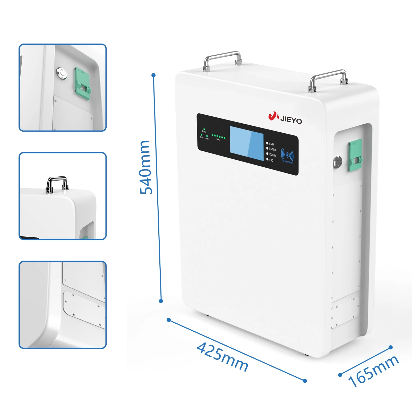 JIEYO 48V 51.2V Wall-mounted Hybrid Grid Home Use Storage System Solar Power Generators Lifepo4 Batteries