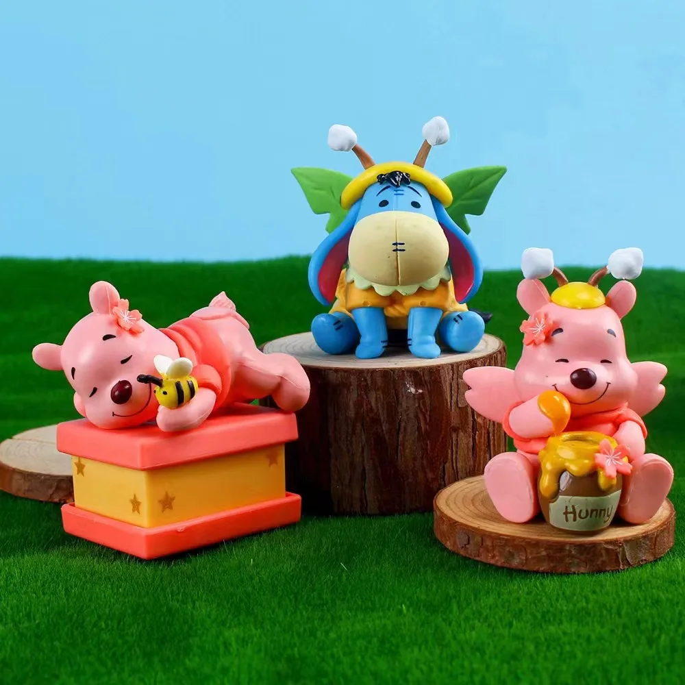 Car Decoration Accessories 3D PVC Dolls Toys Lovely Cartoon Bear Action Figures Party Gifts Wholesale Custom Action Figure Sets