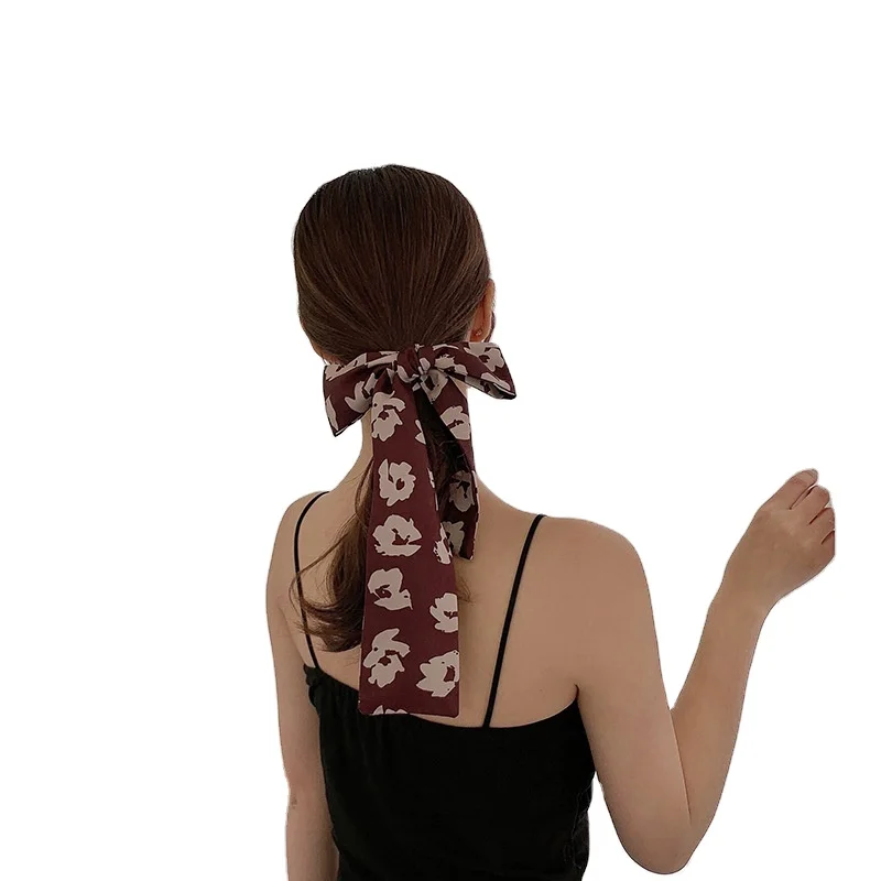 Silk Feeling Small Long Woman Scarf Small Little Horse Printed Fashion Headband Bag Ribbon For Ladies Scarves