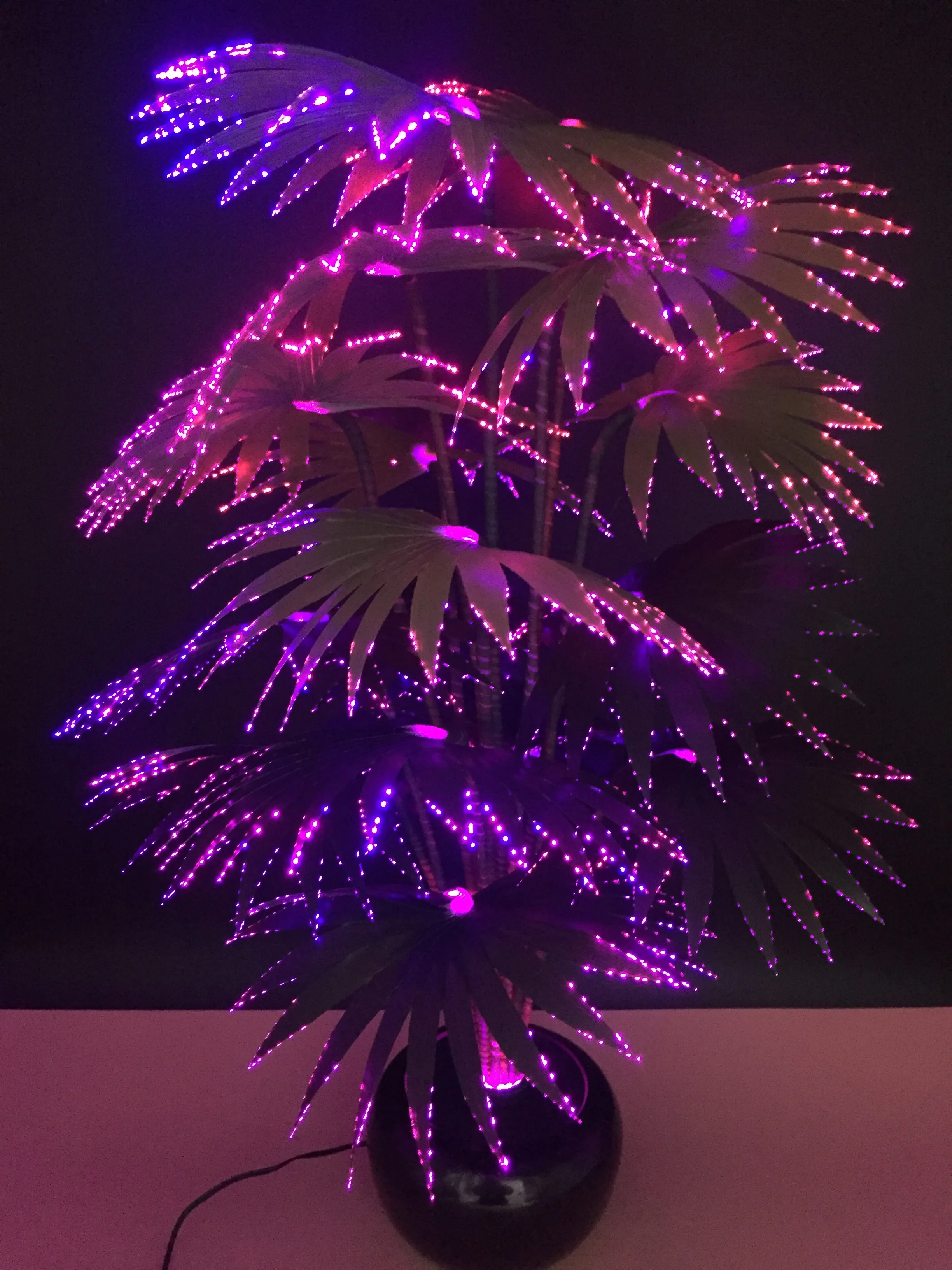 2024 Newest Premium Decoration Fiber Optic Artificial Palm Tree with LED RGB light Home Office Christmas Palm Tree
