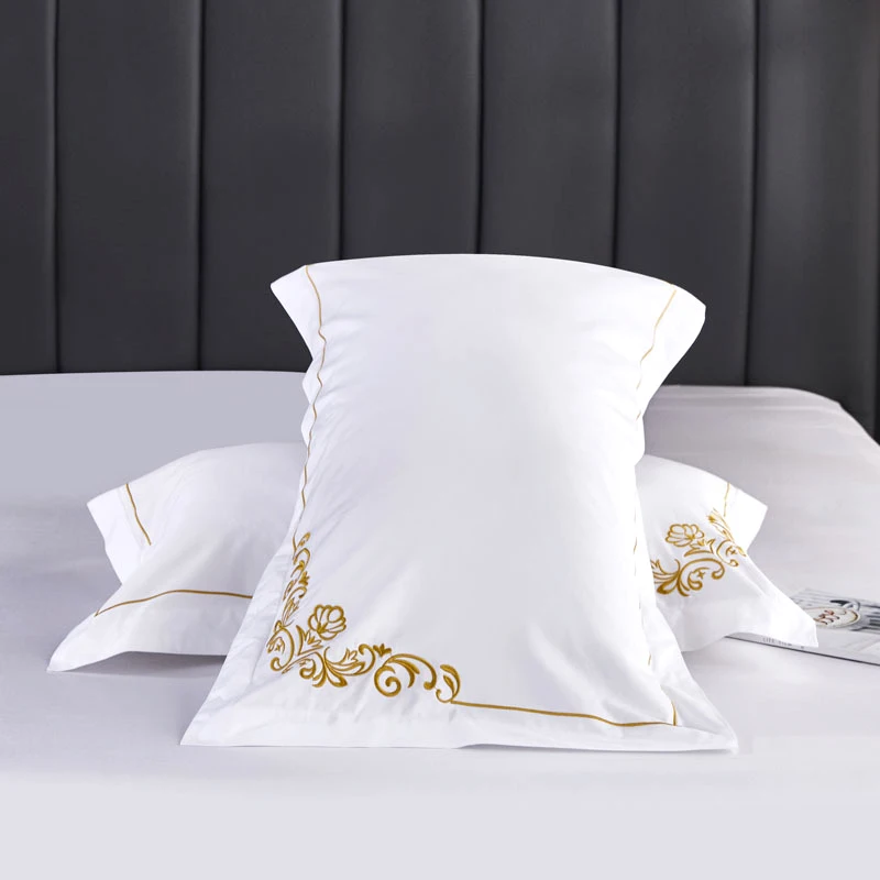Wholesale Bedding Set 100% cotton Bedsheets Duvet Cover Set Queen King Size Bed spread Embroidery Hotel Bedsheets