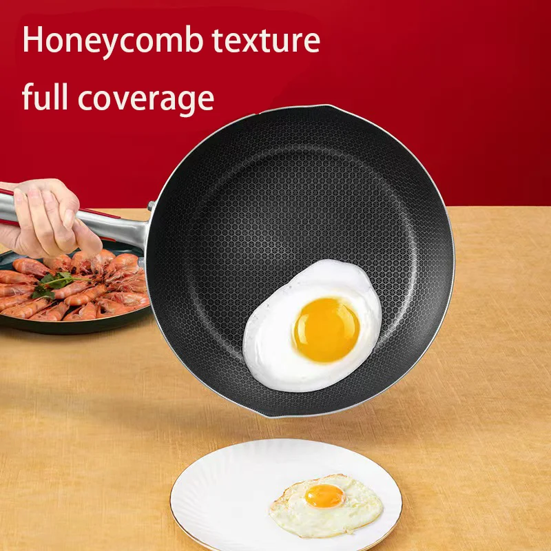 30cm pure=316 stainless steel double-sided honeycomb non-stick cookware cooking pot wok steak non-stick pan