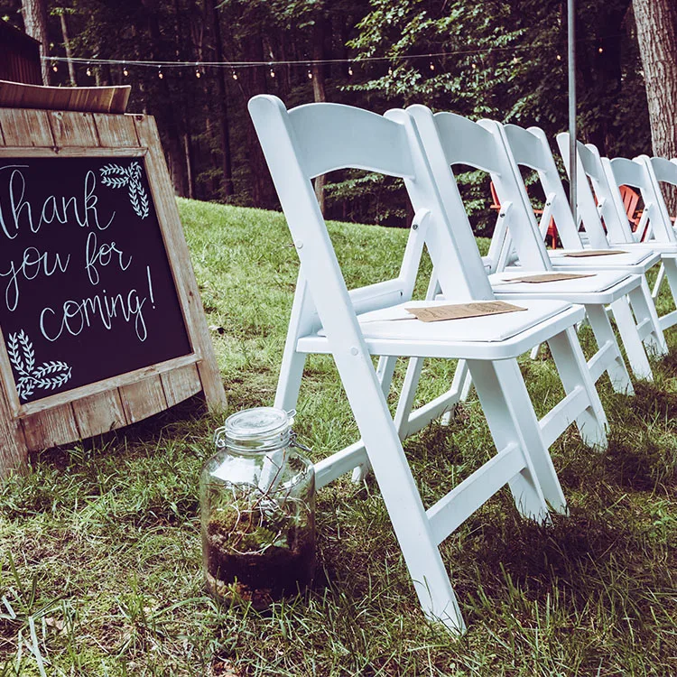 Wood Garden Chairs Outdoor Foldable Chair Dinning Wedding Event Plastic White  Folding Chair