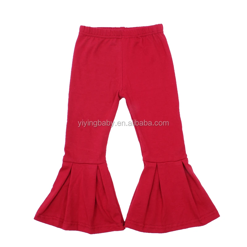 Multi-colors Baby Autumn Leggings Solid Cotton Flare Pants For 0-12 Years Girls Casual Breathable Bottoms For Kids