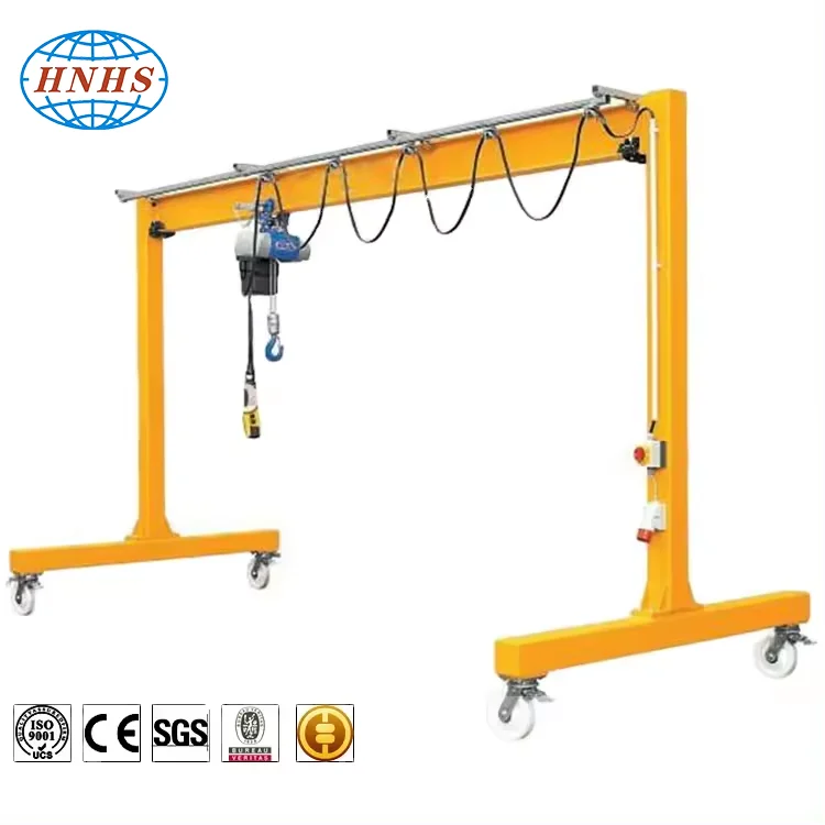 1 ton 5 ton mini gantry crane single beam portable small 2t 3t 4t gantry crane by electric hoist lifting