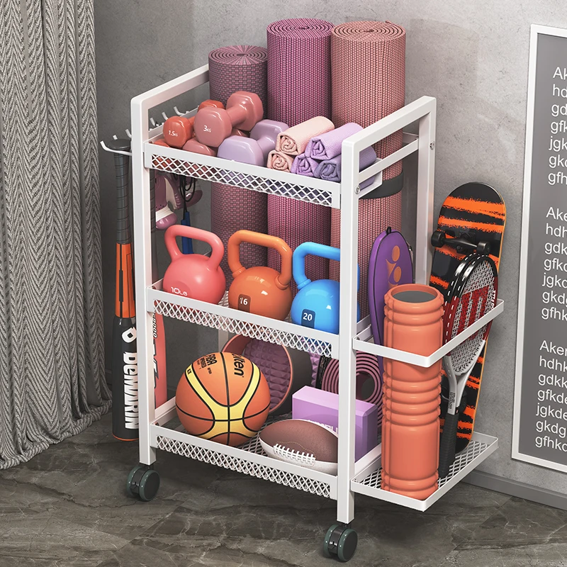 Metal all-in-one adjustable dumbbell home fitness equipment yoga mat storage  basketball display golf rack